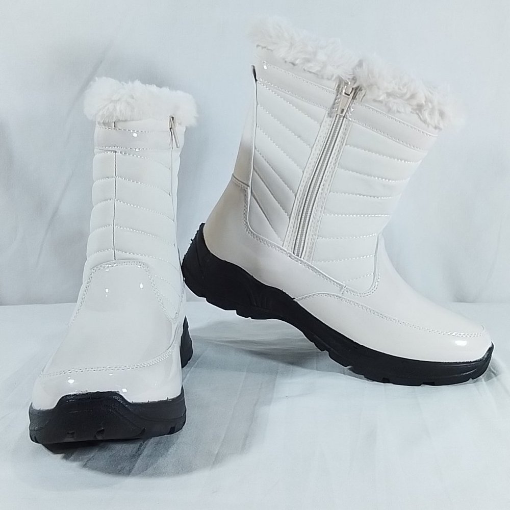 Easy Street Women's Frazer Winter Boots Winter White Patent - Var Szs - NIB